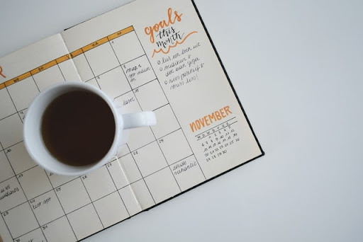 Business Planner and Coffee