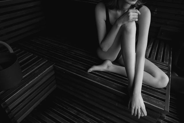woman in sauna